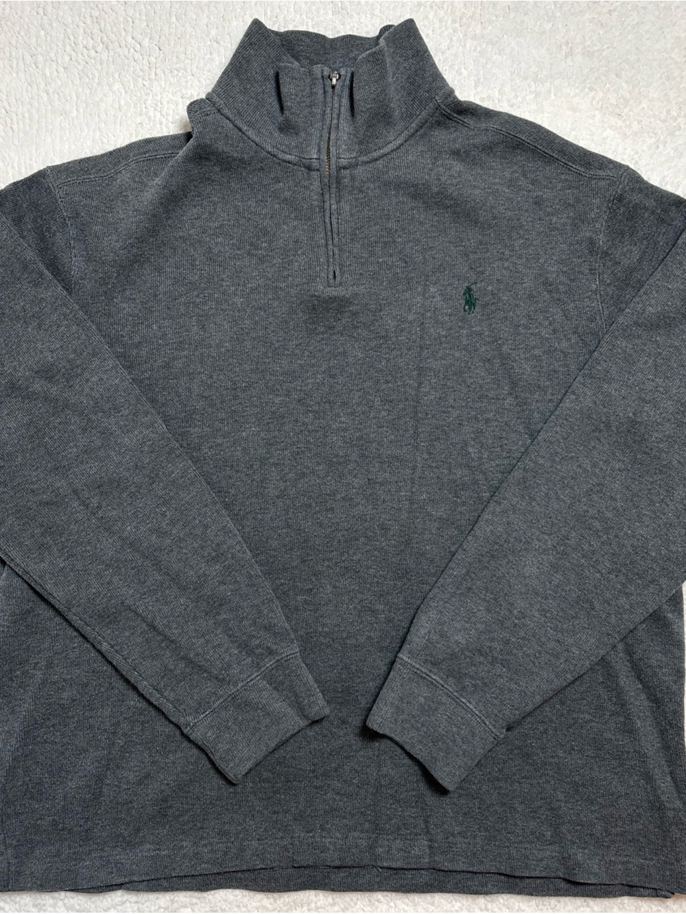 Polo by Ralph Lauren Dark Gray Half-Zip Pullover with Green Logo